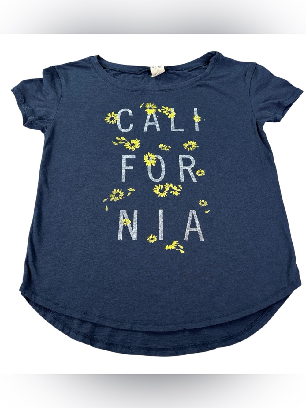 Hollister Cali For Nia Tee Women S Navy Daisy Floral California Graphic Y2K
